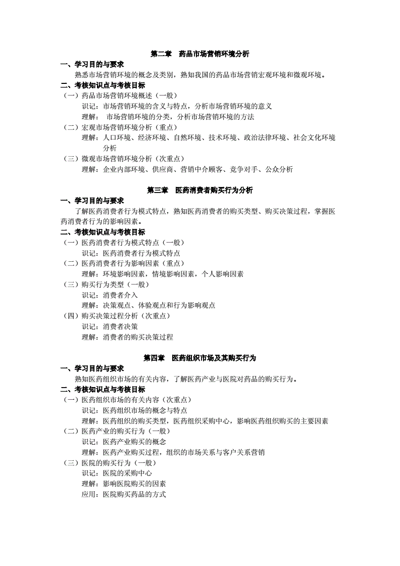 医药市场营销学试题(医药市场营销学考试重点)