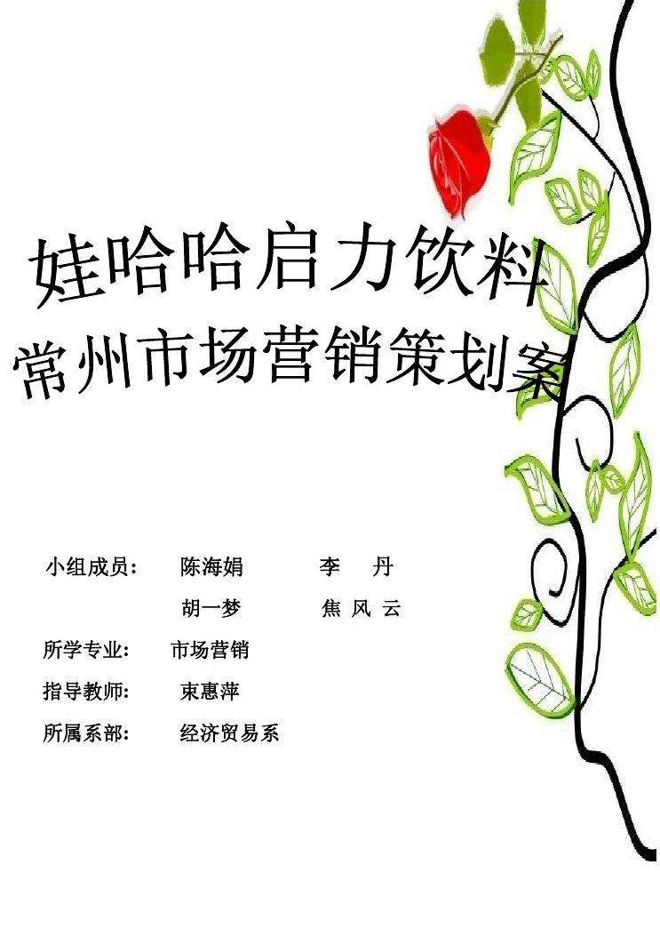 娃哈哈营销大赛策划书(娃哈哈营销大赛策划书ppt)